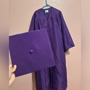 Graduation cap and gown purple